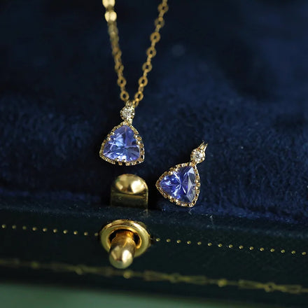 Simple Luxury Pure 925 Sterling Silver Clavicle Chain Tanzanite Stone Zircon Pendant Necklace for Women Jewelry