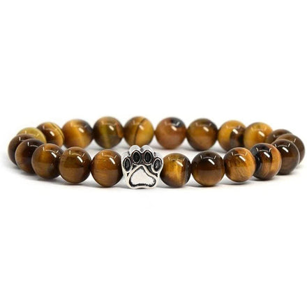 Newest Natural Stone Mala Bead Yoga Bracelet Diamond Charm Bracelets for Women and Men Dog Hand Paw 8mm Stretch Rope Gift