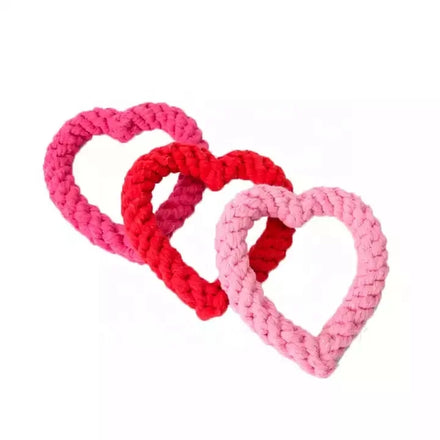 Hot Sale Valentines Day Dog Rope Toys Love Heart Dog Rope Chew Toy for Small Medium Dogs