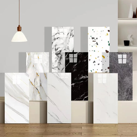 Waterproof Thickened PVC Rustic Fireproof Kitchen Wallpaper Floral Pattern Marble Wall Sticker Living Room Toilet Bathroom