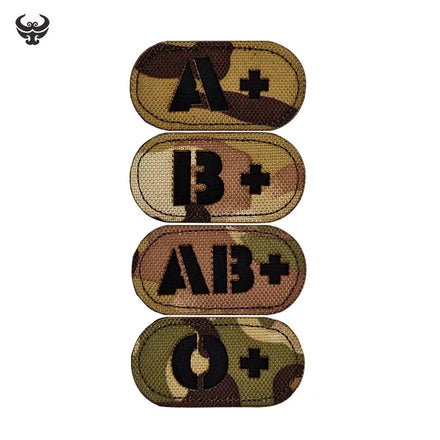 Infrared Reflective Eco-Friendly Canvas Fabric Resin Blood Seal Patch A+B+AB+O+First-Aid Kit Camo Black Badge Fadeless High