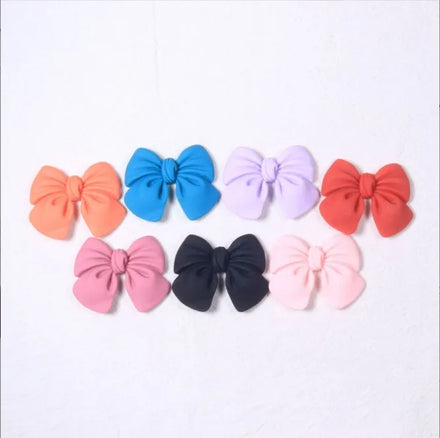 4 Sizes Colorful Bow Flatback Resin Planar Earring Key Chain Pendant Accessories-Acrylic Plastic & Lucite Beads