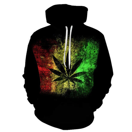 Men's Eco-Friendly Sublimation Transfer Print Hoodies with All Over Leaf Design Custom OEM ODM for Autumn Season
