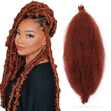 AliLeader Pre-separated Kinky Marley Braid Hair Spring Afro Twist Crochet Hair Bulk Extensions Faux Locs Braid for African Women