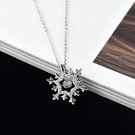 Customized Fashion 925 Silver Women's Necklace Christmas Holiday snowflake Necklace Jewelry Wholesale