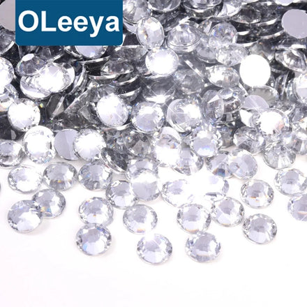 Oleeya Bulk Wholesale Bright Colors 6mm Jelly Bottom Silver Bottom TRN Bottom Strass Non Hotfix Resin Rhinestones for Craft DIY.