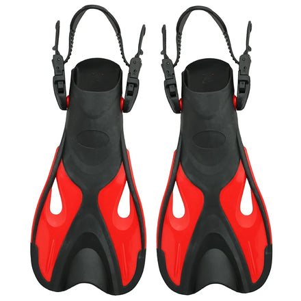 ALOMA Adults Sizes 37-45 PVC TPR Short Fins Adjustable Straps Snorkeling Fins Rubber Flipper Training Swim Fins