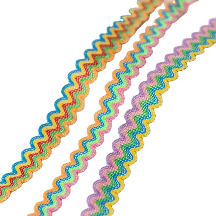 13mm Yarn-dyed Wave Shape Elastic Webbing Lace Ribbon Color Children's Clothing Diy Fashion Decorative Stretch Lace Trims