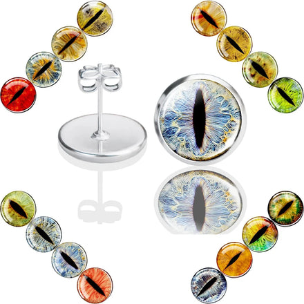 Fashion Dragon Eye Earrings Cool Devil Eyes Stud Earring Glow at Night Mini Glass Dome Jewelry Women Men Delicate Stud Earrings