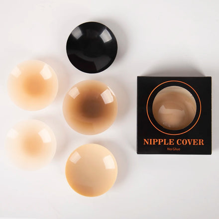 Opaque Black Beige Skin Tone Matt Non Adhesive Silicone Nipple Cover Without Glue