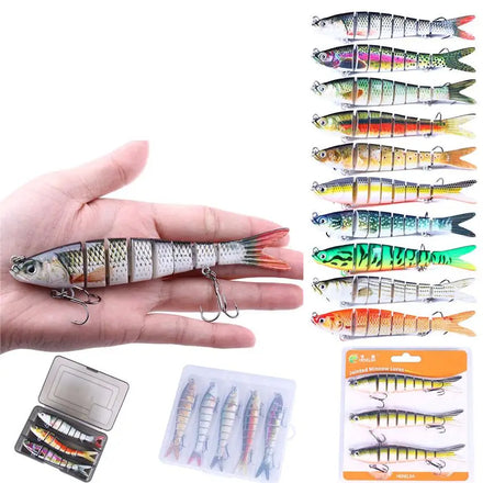 13.7cm 27g Jointed Bait Crankbait Hard Wobblers Fishing Tackle 8 Segments Swimbait Fishing Lures Colorful Artificial Bait