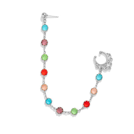 Hot Selling Nose Rings Earrings Hoop Ear Nose Punk Fashion Clip on Piercing Body Jewelry Thai-style Personality Nose Chain