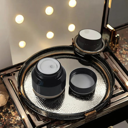 Mini Black Cosmetic Glass Jar 15g/30g/50g Sale for Shampoo Essential Oils Mascara Skin Care Lotion Wigs Face Cleanser Toothpaste