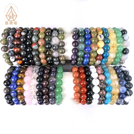 8mm Natural Crystal Quartz Gemstone Healing Bead Stone for Men Women Lucky Charm Energy Bracelet
