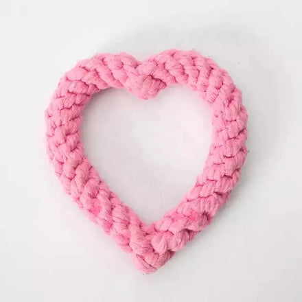 Dog Rope Chew Toy Heart Shaped Customized Pet Holiday Interactive Toy for Valentines Day