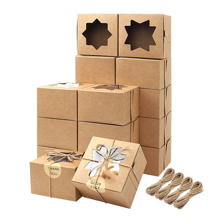 Custom Printed logo Personalized Reusable Cookie Dessert Packaging Box Luxury Paper Cupcakes Boxes with clear Window