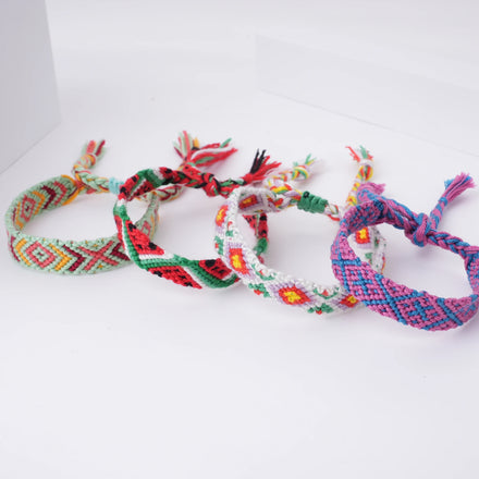 Custom Colorful Braided Bracelet Colorful Rhombus Waxed Cotton Handmade Woven Friendship Braided Bracelet