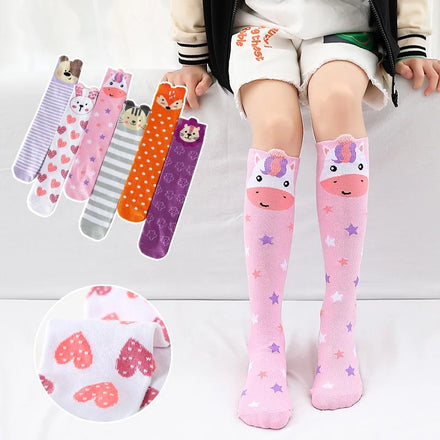 Wholesale Cute  Cat Rabbit Animal Long Socks Girls Kids Children Cotton Knee High Length Socks