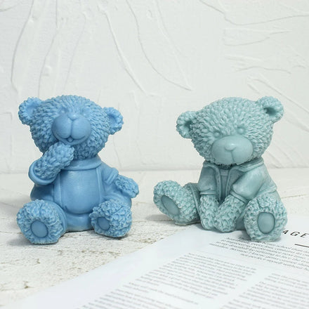 Customized 3D Cute Cartoon Bear Large Silicone Candle Mold DIY Large Teddy Bear Fondant Chocolate Molds