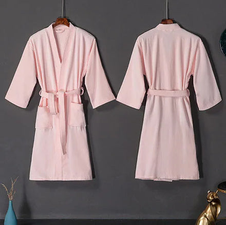 Luxury Hotel Spa Women's Shawl Collar Soft Custom Logo Cotton Waffle Robe