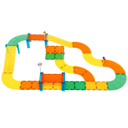 50 Pcs Western Hot Sale Early Educational Magnetic Tiles Toy Magnetic Building Block Marble Run Racing Car STEAM Toys for Kids