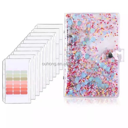 New Design A6 Budget Binder Pvc Clear 6-ring Loose Leaf Binders With Cash Envelopes Snap Button Notebook Cover Budget Planner