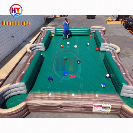 HUAYUE New Design Team Building Portable Soccer Football Field Inflatable Snooker Ball Field for Sale