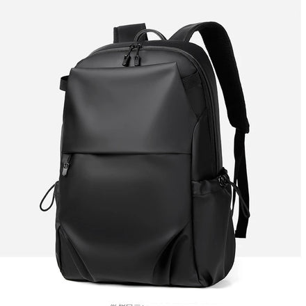 36L Waterproof Casual Leather Backpack LED Light Geometric Pattern Zipper Closure School Travel Bag