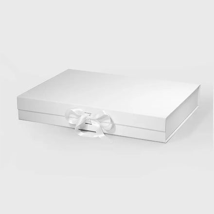 Custom Brand Printing A3 extra Shallow Magnetic Folding Luxury Gift Box with Ribbon