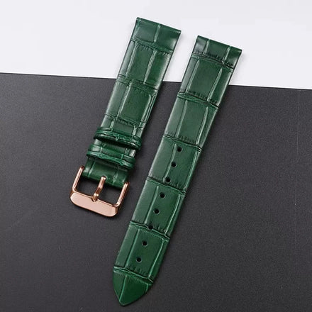 Real Animal Skin Watch Band Handmade Full Grain Leather Watch Strap Bracelet Accessories Green Bule Pink Soft Thin Top Quality