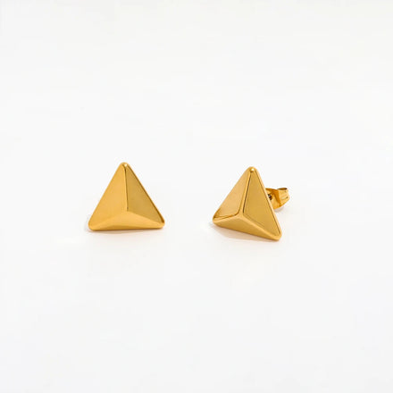 Fenny Waterproof Mini Dainty Cube Triangle Stud Earring Designer for Women Wholesale Stainless Steel Ladies Jewelry