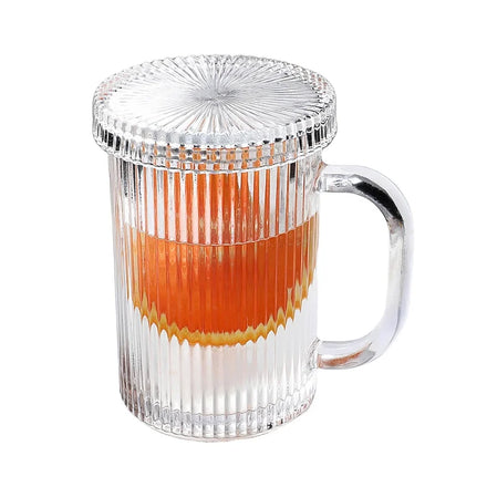 Glass Stripe Cup clear Coffee Mug