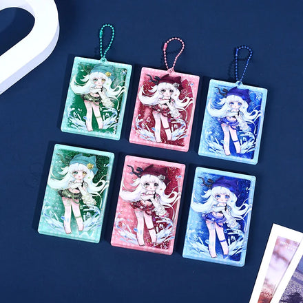 CNAWO Custom Acrylic Digital Photo Quicksand Standees UV Printing Cartoon Keychain Running Glitter Liquid Charm Lightweight