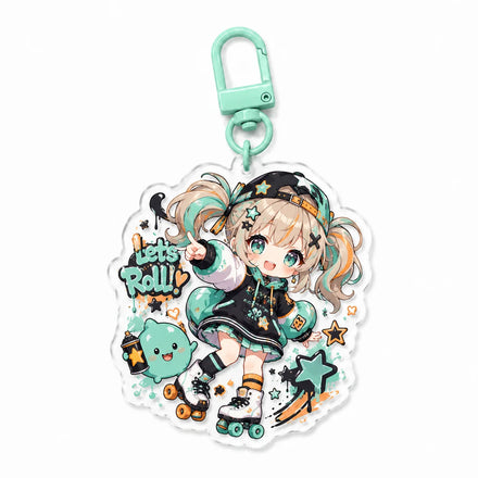 Custom Printed Acrylic Charm Hologram Keychain Epoxy Keychain