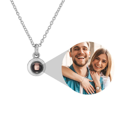 Customized I love You 100 Language Anti-Tarnish Photo Projection Necklace