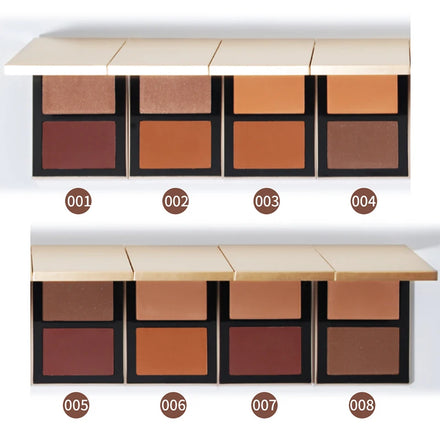Private Label Natural Moisturizing High Pigmented 8 Colors Highlight Bronzer Contour Pressed Powder Palette 2 in 1 Concealer