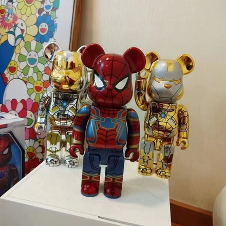 Wholesale Plating Iron Man Spider-Man Violent Bear Bearbrick 400% Tide Play KWAS Figures Ornaments