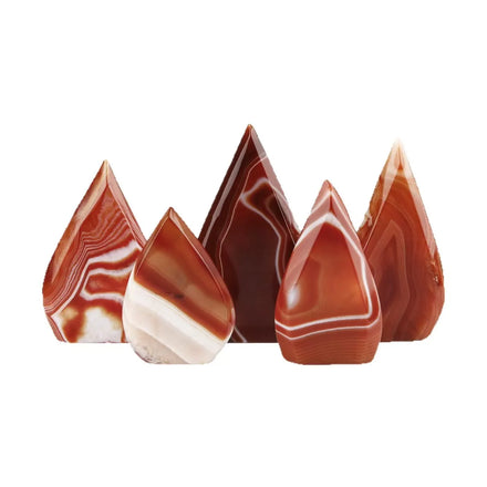 Wholesale Natural Red Carnelian Agate Flame Freeform Polished Banded Sardonyx Crystal Point for Home Decor