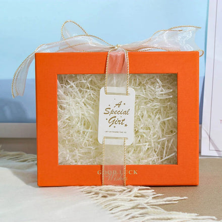 Wholesale Square Clear PVC Window Birthday Party Decorative Cardboard Packaging Gift Paper Boxes With Ribbon Bow