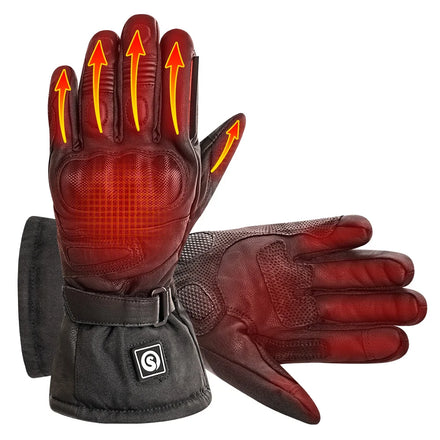 Rechargeable Waterproof Breathable Electric Heated Motorcycle Gloves for Winter Sports with 7.4V Battery 3 Temperature Settings