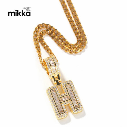 Fashion Zircon Letter Necklace & Pendant Initial Necklace Gold Plated Stainless Steel Necklace From Manufacturer Factory