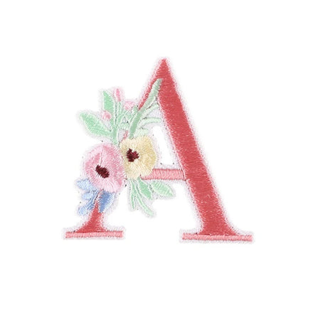Cartoon Iron on Embroidered Small Flower 26pcs Letters Garment Patches for Kids Clothing Diy Shoes Accessory Backpack Decoration