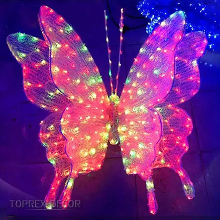 2024 Christmas Birthday Party Decoration Acrylic Hanging Artificial Butterfly Theme Lamp H52cm Multi-color LED Lights IP46 CE