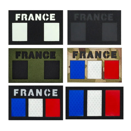 French Flag Infrared Reflection Multi Color Reflective Sew-On Nylon 3D Tactical Armband Waterproof Hook-and-Loop Clothing