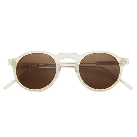 Luxury Brand Mazzucchelli Acetate Sunglasses Retro Round UV400 Polarized Glasses for Men Women in Clear or Brown Frame Color