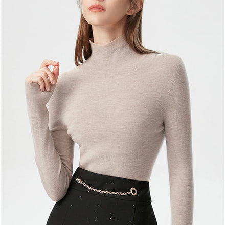 GUOOU Multicolor Wholesale Cashmere Pullover Long Sleeve Turtleneck Women Knit Shirt High Neck Sweaters for Women Sweaters