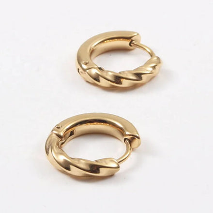Ins Style Mobius Strip Design 12mm Tiny Lovely Women Stainless Steel Hoop Earrings