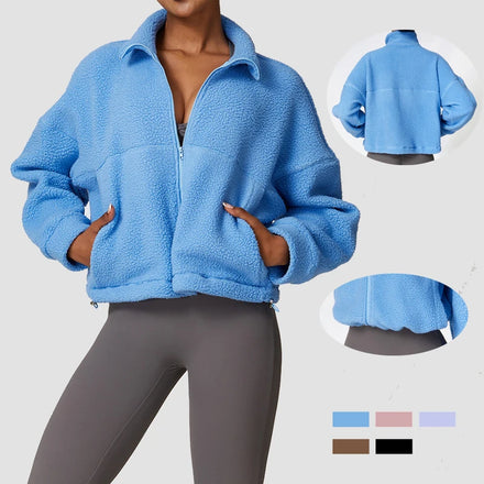 Custom logo Sports Yoga Fitness Jacket Stand Collar Gym Top Casual Activewear Running Coats Workout Clothes for Woman
