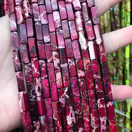 Wholesale 4*13mm Rectangle Cube of Loose Beads Natural Stone Imperial jasper Loose Beads Beads for Jewelry Making
