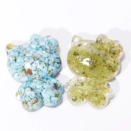 Wholesale Natural Crystal Gravel Stone Resin Kitty Cat Ornaments Amethyst Rose Quartz Shells Animal Crystal Crafts